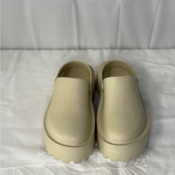 Cream Platform Clogs - Picture 4 of 12